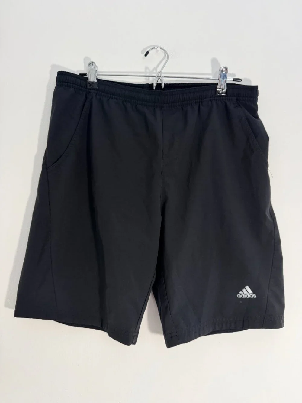 Adidas Black Athletic Training Shorts Drawstring Elastic Waist Size Youth 15-16A